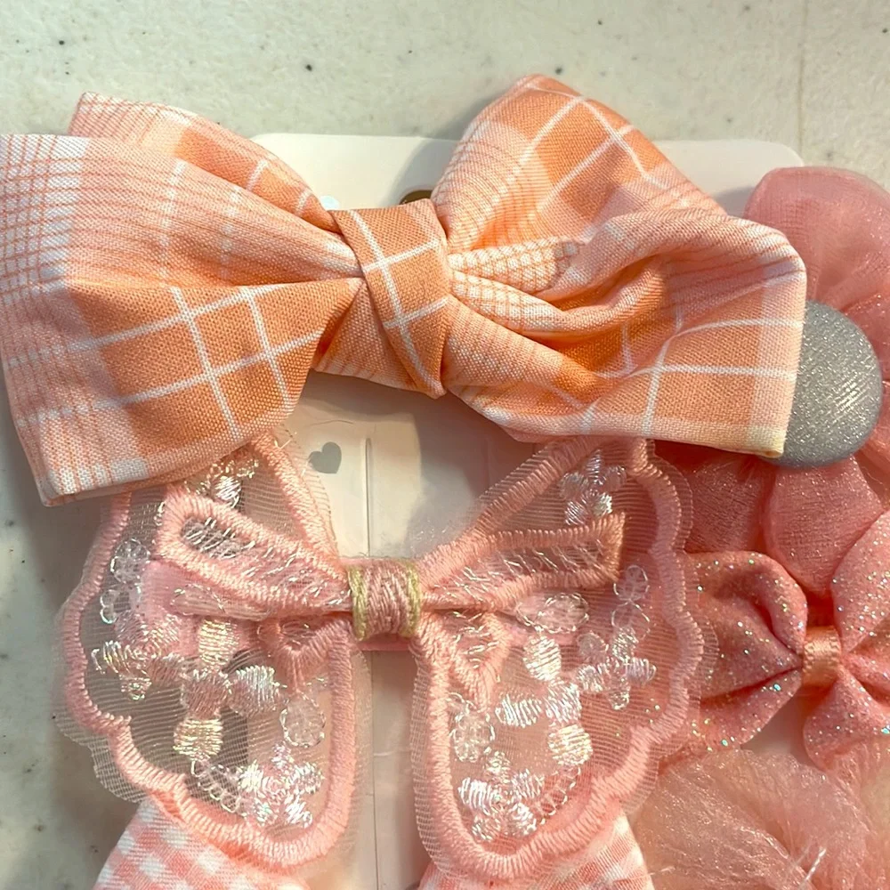🎉2xHP🎉NWT Yeepsys Pink Fashion Hair Bows Set of 8